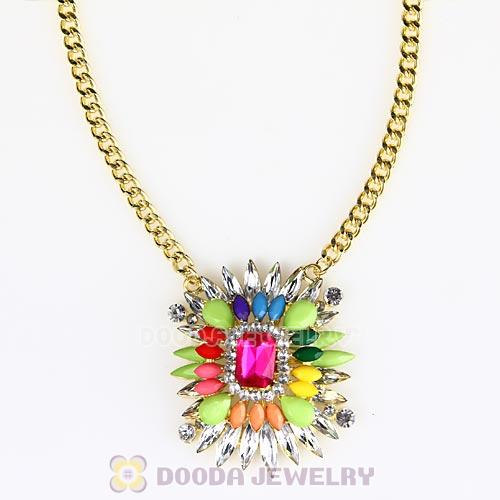 2013 Design Lollies Multi Color Resin Crystal Pendant Necklaces Wholesale