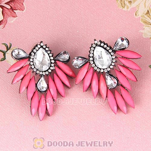 2013 Design Fashion Lollies Pink Crystal Stud Earrings Wholesale