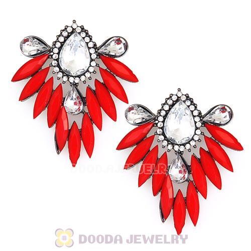 2013 Design Fashion Lollies Red Crystal Stud Earrings Wholesale