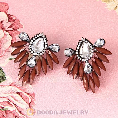 2013 Design Fashion Lollies Brown Crystal Stud Earrings Wholesale