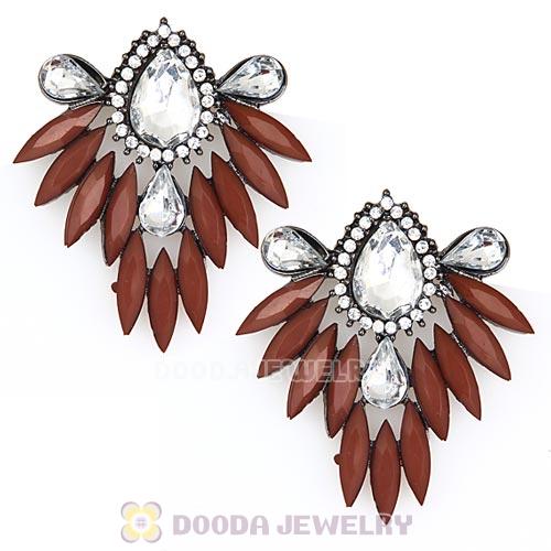 2013 Design Fashion Lollies Brown Crystal Stud Earrings Wholesale