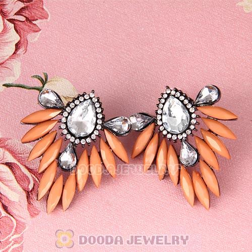 2013 Design Fashion Lollies Orange Crystal Stud Earrings Wholesale