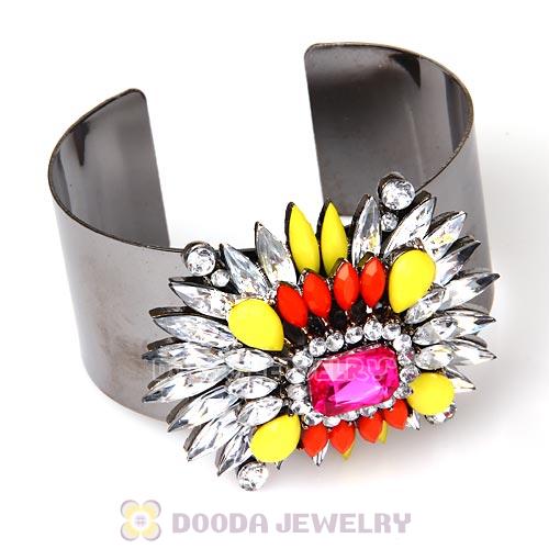 2013 Design Lollies Multi Color Resin Crystal Cuff Bangles Wholesale