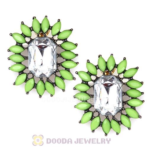 2013 Design Lollies Olivine Crystal Stud Earrings Wholesale