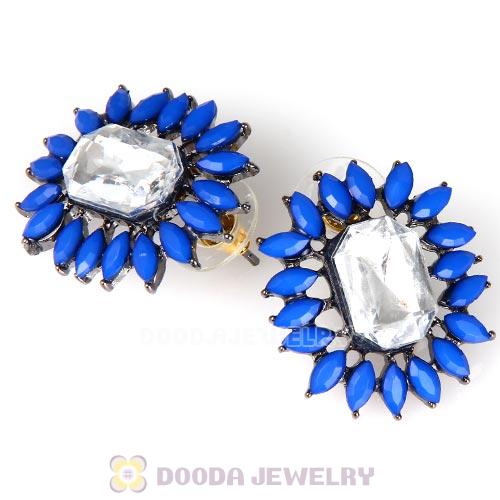 2013 Design Lollies Dark Blue Crystal Stud Earrings Wholesale