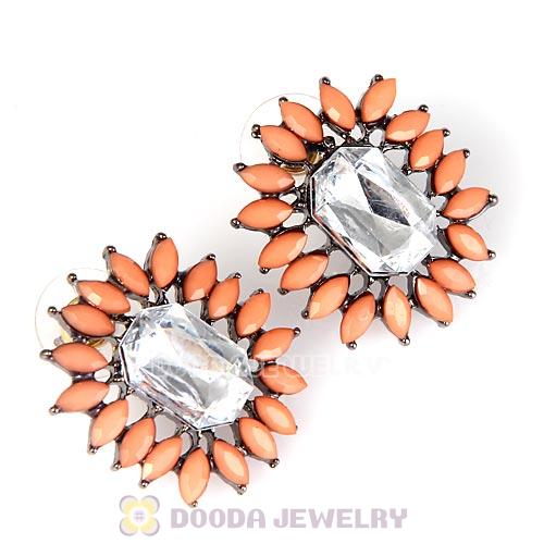 2013 Design Lollies Orange Crystal Stud Earrings Wholesale