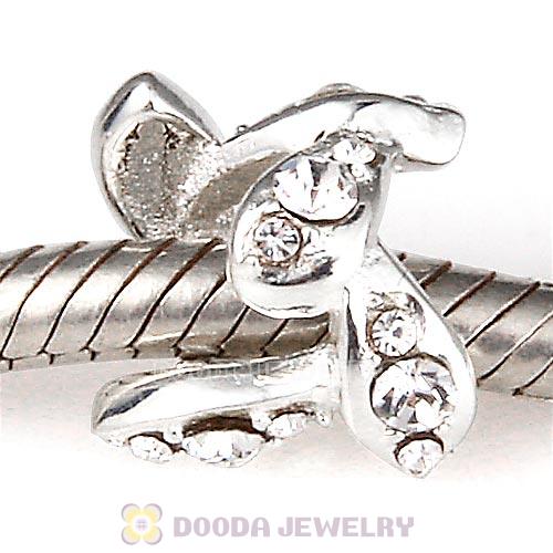 Sterling Silver Leaft Beads with Crystal Austrian Crystal