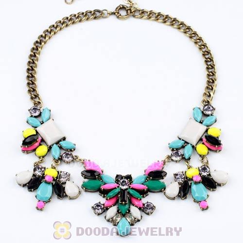 2013 Design Lollies MultiColor Resin Crystal Flower Statement Necklaces Wholesale