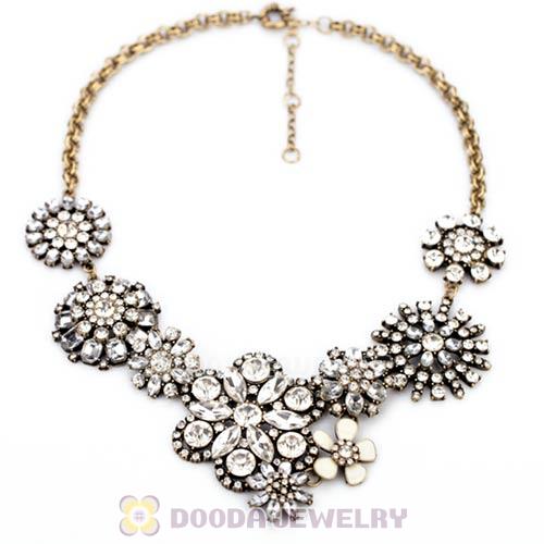 2013 Design Clear Resin Crystal Flower Statement Necklaces Wholesale