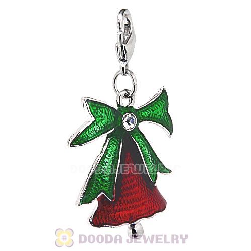 Platinum Plated Enamel European Jewelry Christmas Tree Charms Wholesale