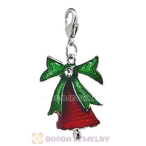 Platinum Plated Enamel European Jewelry Christmas Tree Charms Wholesale