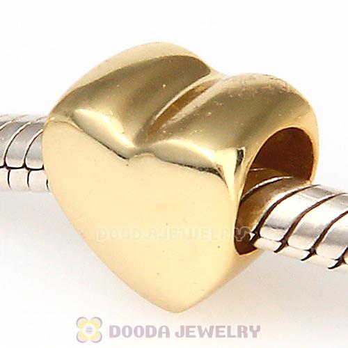 Sterling Silver Gold Plated Heart Beads Wholesale