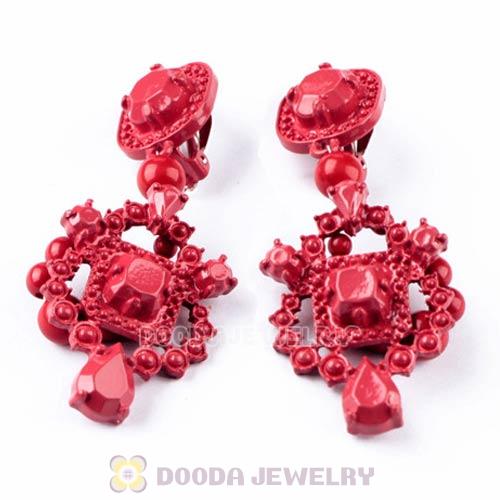 Fashion luxury Red Lacquer Chandelier Earrings Wholesale