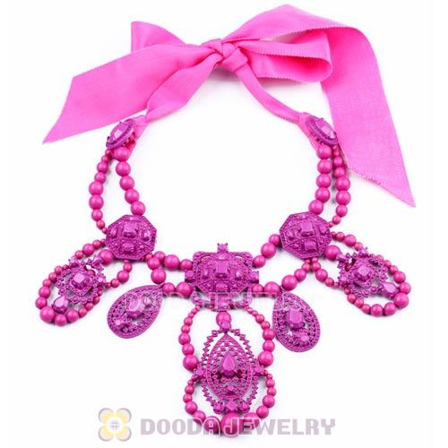 Fashion luxury Purple Pretty Tie Collar Metal Lacquer Necklace