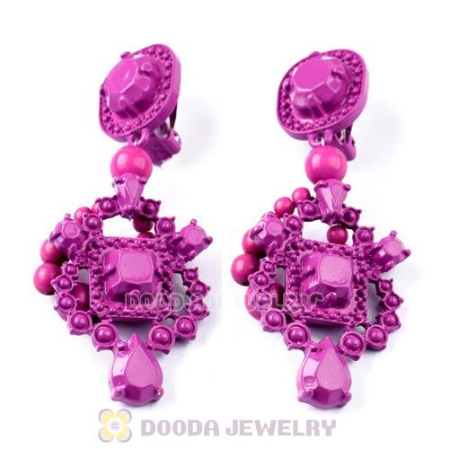 Fashion luxury Purple Lacquer Chandelier Earrings Wholesale