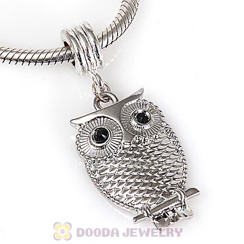 Silver Plated European Dangle Jewelry Owl Charms Wholesale