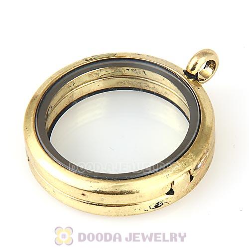 30mm Antique Bronze Alloy Glass Floating Locket Pendant Wholesale