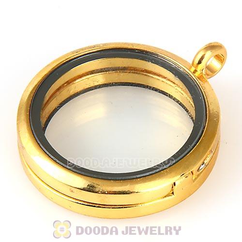 30mm Gold Plated Alloy Glass Floating Locket Pendant Wholesale