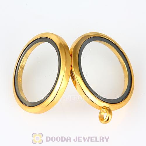 30mm Gold Plated Alloy Glass Floating Locket Pendant Wholesale