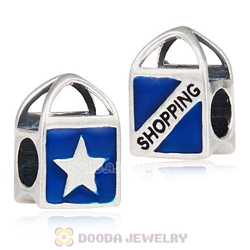 Sterling Silver Enamel Born to Shop Charm Beads Wholesale