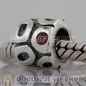 S925 Sterling Silver European Style Beads with brown Stone