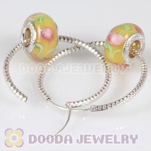 Dia 30mm Sterling Silver Earring without Beads fit European Beads