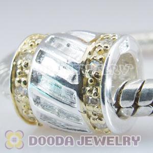 Gold Plated and European Style Silver Beads with Stone
