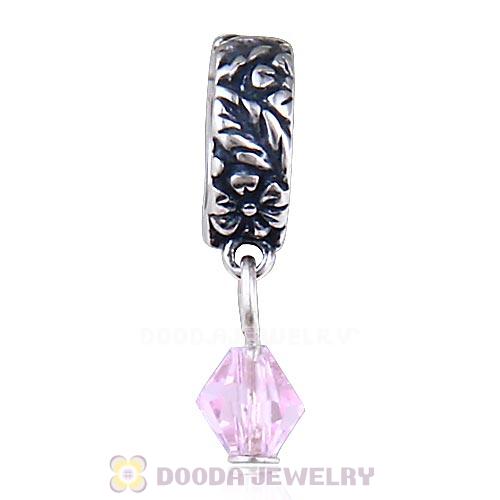 925 Sterling Silver European Style Dangle Beads with Crystal Stone