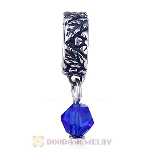 925 Sterling Silver European Style Dangle Beads with Crystal Stone