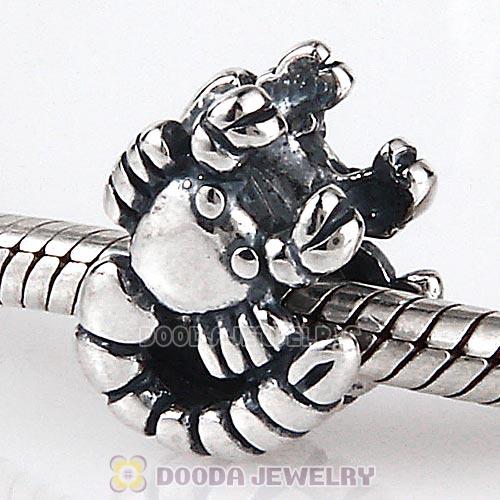 Antique Sterling Silver Scorpion Charm Beads European Style