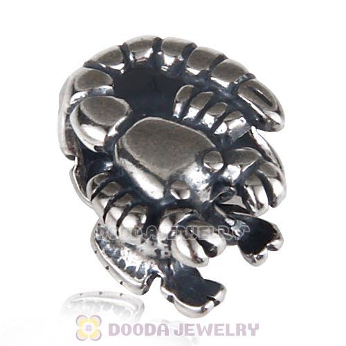 Antique Sterling Silver Scorpion Charm Beads European Style