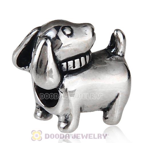 Antique Sterling Silver Lovely Puppy Dog Charm Beads European Style