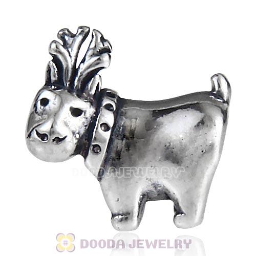 Antique Sterling Silver Deer Charm Beads European Style