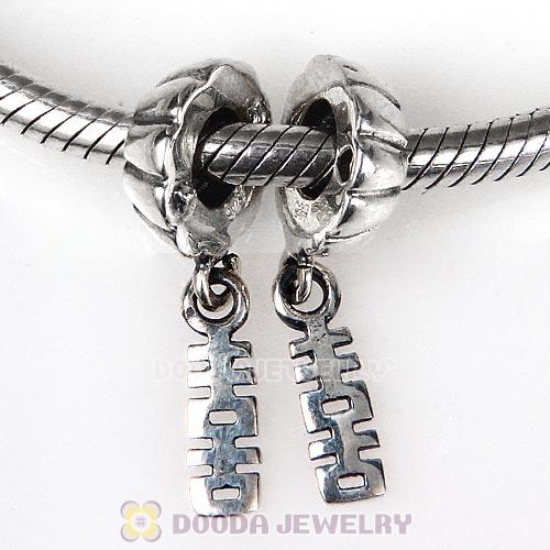 Antique Sterling Silver Dangle Double Happiness Charm European Style