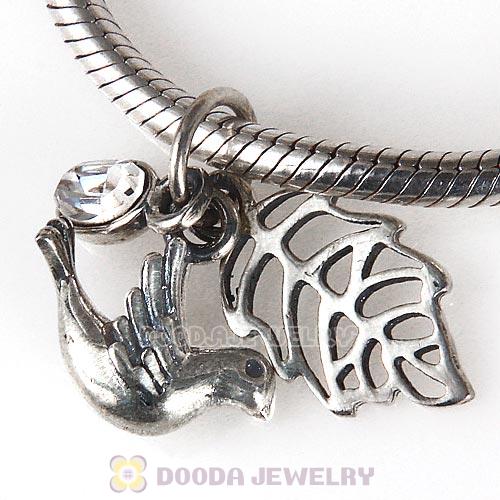 Antique Sterling Silver Forest Trinity Pendant Charm European Style