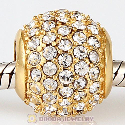 Gold Plated Sterling Pave Lights with Clear Austrian Crystal Charm