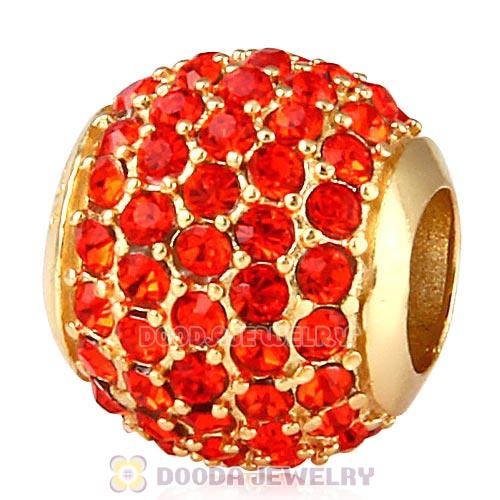 Gold Plated Sterling Pave Lights with Hyacinth Austrian Crystal Charm