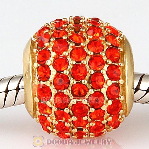 Gold Plated Sterling Pave Lights with Hyacinth Austrian Crystal Charm