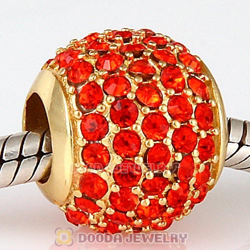 Gold Plated Sterling Pave Lights with Hyacinth Austrian Crystal Charm