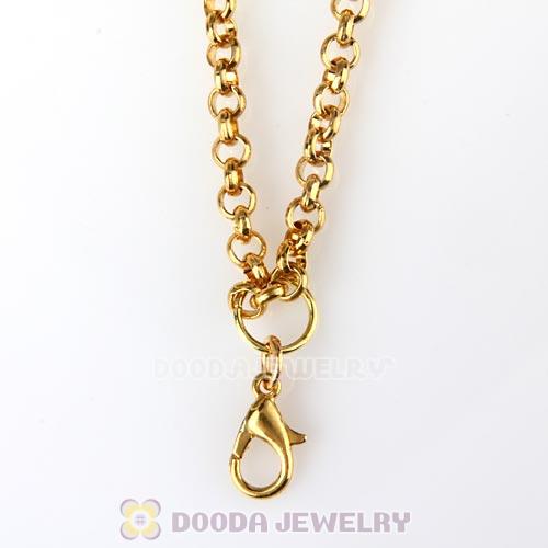 72CM Gold Plated Alloy Necklace Chain fit Lockets Wholesale