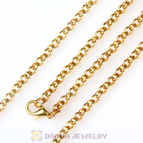 72CM Gold Plated Alloy Necklace Chain fit Lockets Wholesale