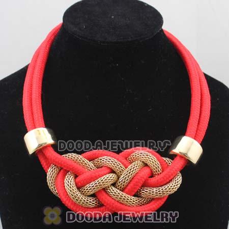 Handmade Weave Fluorescence Watermelon red Cotton Rope Necklaces