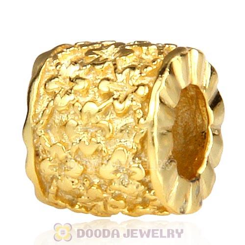 Gold Plated flower to flower Euroepean Style Silver Beads