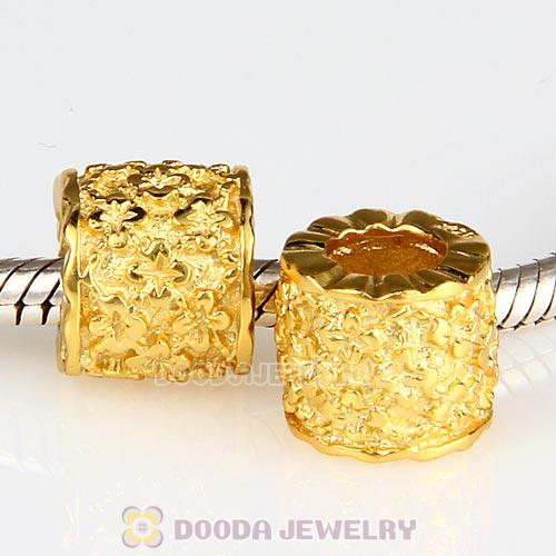 Gold Plated flower to flower Euroepean Style Silver Beads