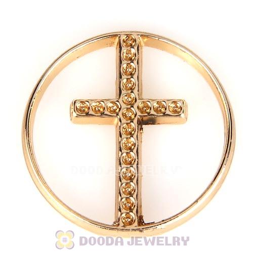 22mm Large Rose Gold Cross Alloy Window Plate