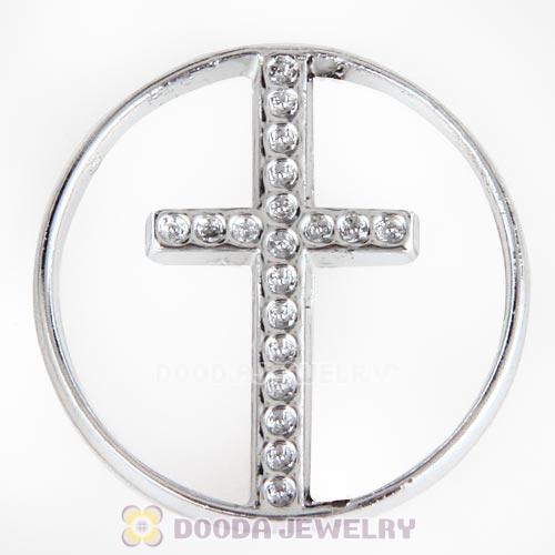 22mm Large Platinum Cross Alloy Window Plate