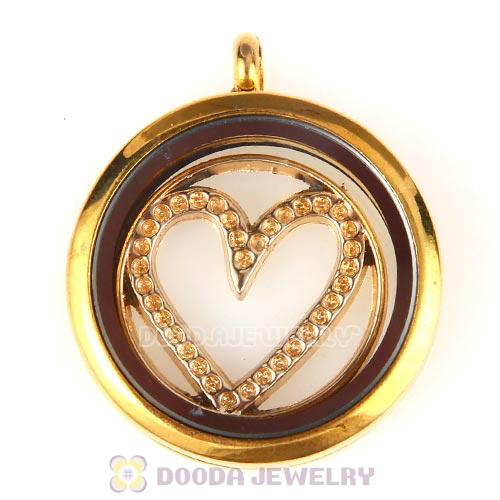 22mm Large Rose Gold Heart Alloy Window Plate