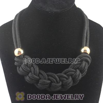 Handmade Weave Fluorescence Black Cotton Rope Braided Necklace