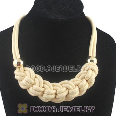 Handmade Weave Fluorescence Creamy white Cotton Rope Braided Necklace