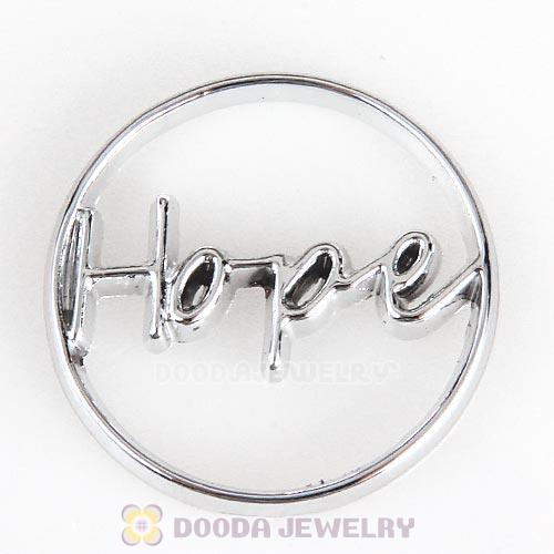 22mm Large Platinum Hope Alloy Window Plate